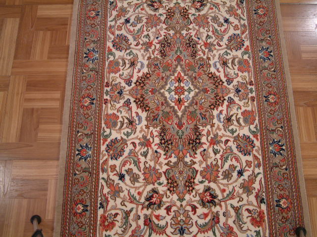 Qom Persian rug; All Persian Rugs are genuine handmade. Also, every Persian Qom rug I offer is made with pure silk only.