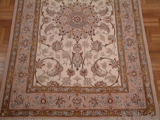 Isfahan Persian rug; All Persian Rugs are genuine handmade. Also, every Persian Isfahan rug I offer is made with fine kurkwool/silk.