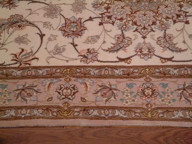 Isfahan Persian rug; All Persian Rugs are genuine handmade. Also, every Persian Isfahan rug I offer is made with fine kurkwool/silk.
