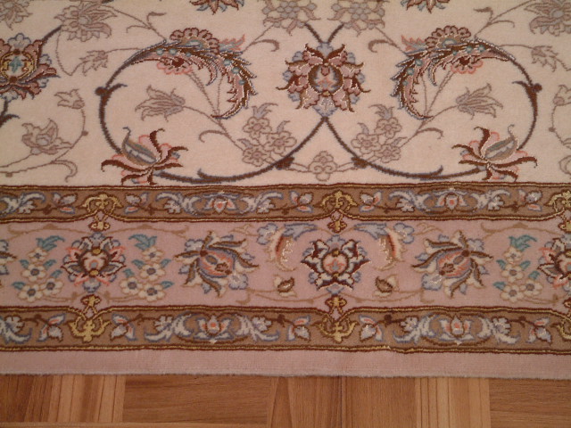 Isfahan Persian rug; All Persian Rugs are genuine handmade. Also, every Persian Isfahan rug I offer is made with fine kurkwool/silk.
