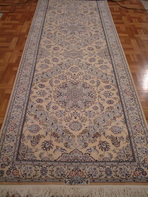 Nain Persian rug; All Persian Rugs are genuine handmade. Also, every Persian Nain rug I offer is made with fine kurkwool/silk.