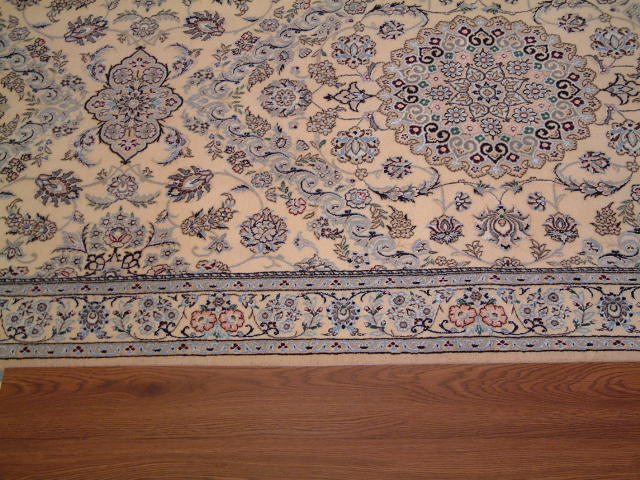 Nain Persian rug; All Persian Rugs are genuine handmade. Also, every Persian Nain rug I offer is made with fine kurkwool/silk.