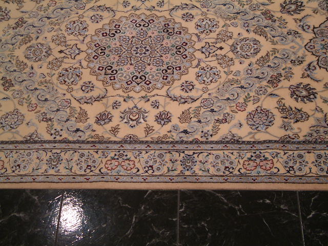 Nain Persian rug; All Persian Rugs are genuine handmade. Also, every Persian Nain rug I offer is made with fine kurkwool/silk.