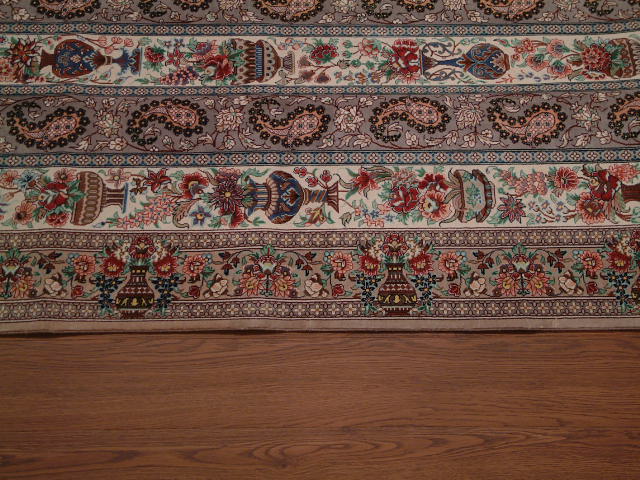Qom Persian rug; All Persian Rugs are genuine handmade. Also, every Persian Qom rug I offer is made with fine kurkwool/silk.
