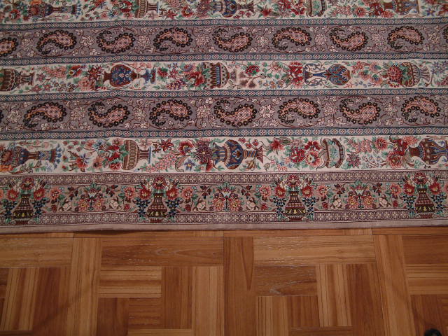 Qom Persian rug; All Persian Rugs are genuine handmade. Also, every Persian Qom rug I offer is made with fine kurkwool/silk.