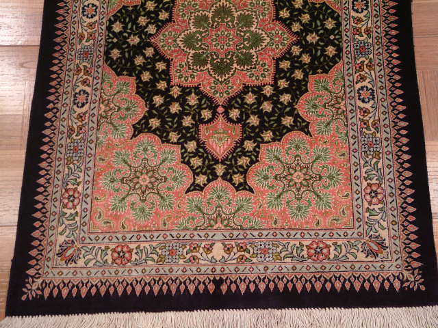 Qom Persian rug; All Persian Rugs are genuine handmade. Also, every Persian Qom rug I offer is made of pure silk only.