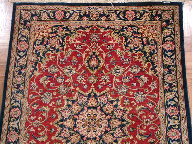 Qom Persian rug; All Persian Rugs are genuine handmade. Also, every Persian Qom rug I offer is made of pure silk only.