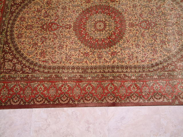 Qom Persian rug; All Persian Rugs are genuine handmade. Also, every Persian Qom rug I offer is made of pure silk only.