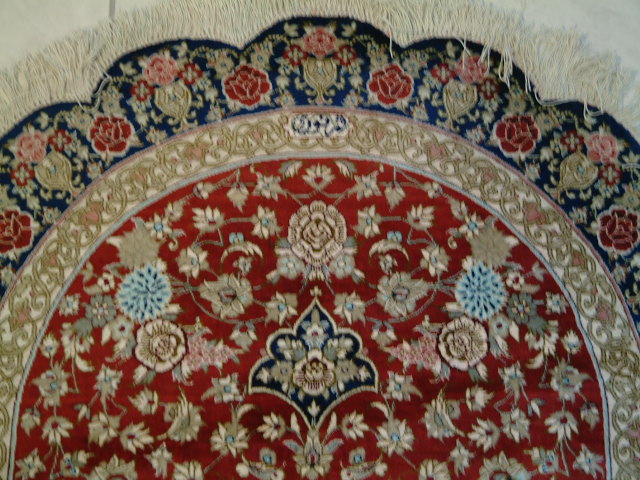 Qom Persian rug; All Persian Rugs are genuine handmade. Also, every Persian Qom rug I offer is made of pure silk only.