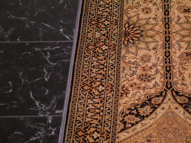 Qom Persian rug; All Persian Rugs are genuine handmade. Also, every Persian Qom rug I offer is made of pure silk only.