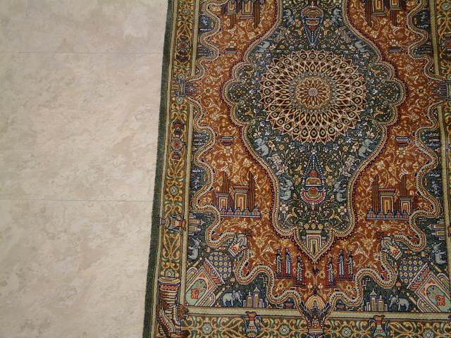 Qom Persian rug; All Persian Rugs are genuine handmade. Also, every Persian Qom rug I offer is made of pure silk only.