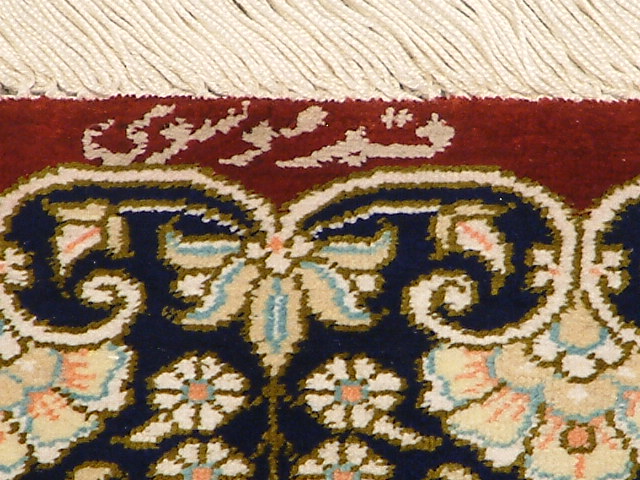 Qom Persian rug; All Persian Rugs are genuine handmade. Also, every Persian Qom rug I offer is made of pure silk only.